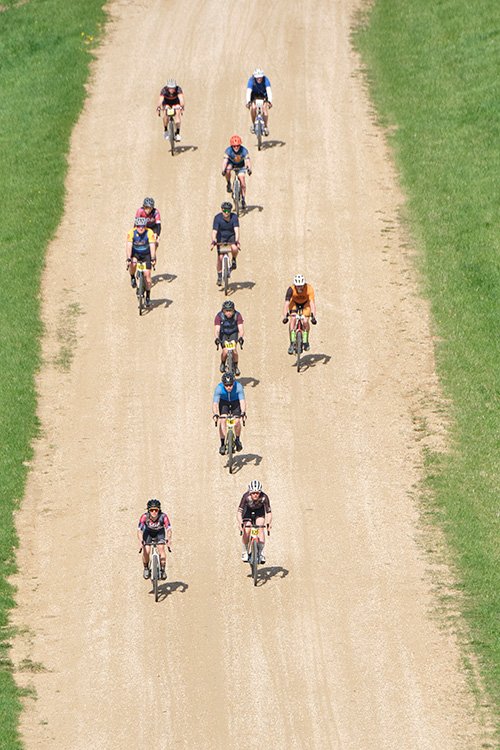 Gravel Grinders on a gravel road.